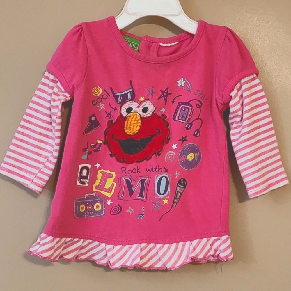 Sesame Street Elmo pink long sleeve tee shirt